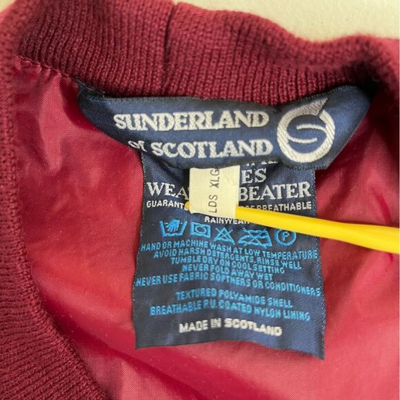 Vintage 80s Sunderland of Scotland Weatherbeater Maroon Rainwear Women XL Golf - Picture 9 of 14